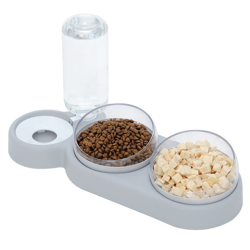 Automatic Water Dispenser & Double Bowl Feeder for Small Dogs