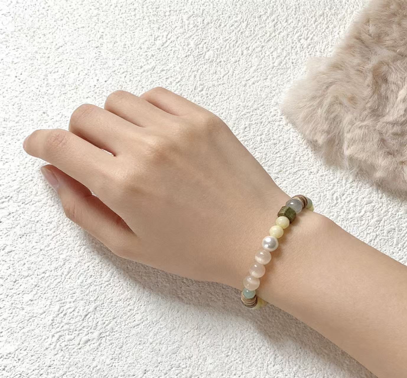 Rose Quartz & Pearl Mixed Gemstone Bracelet