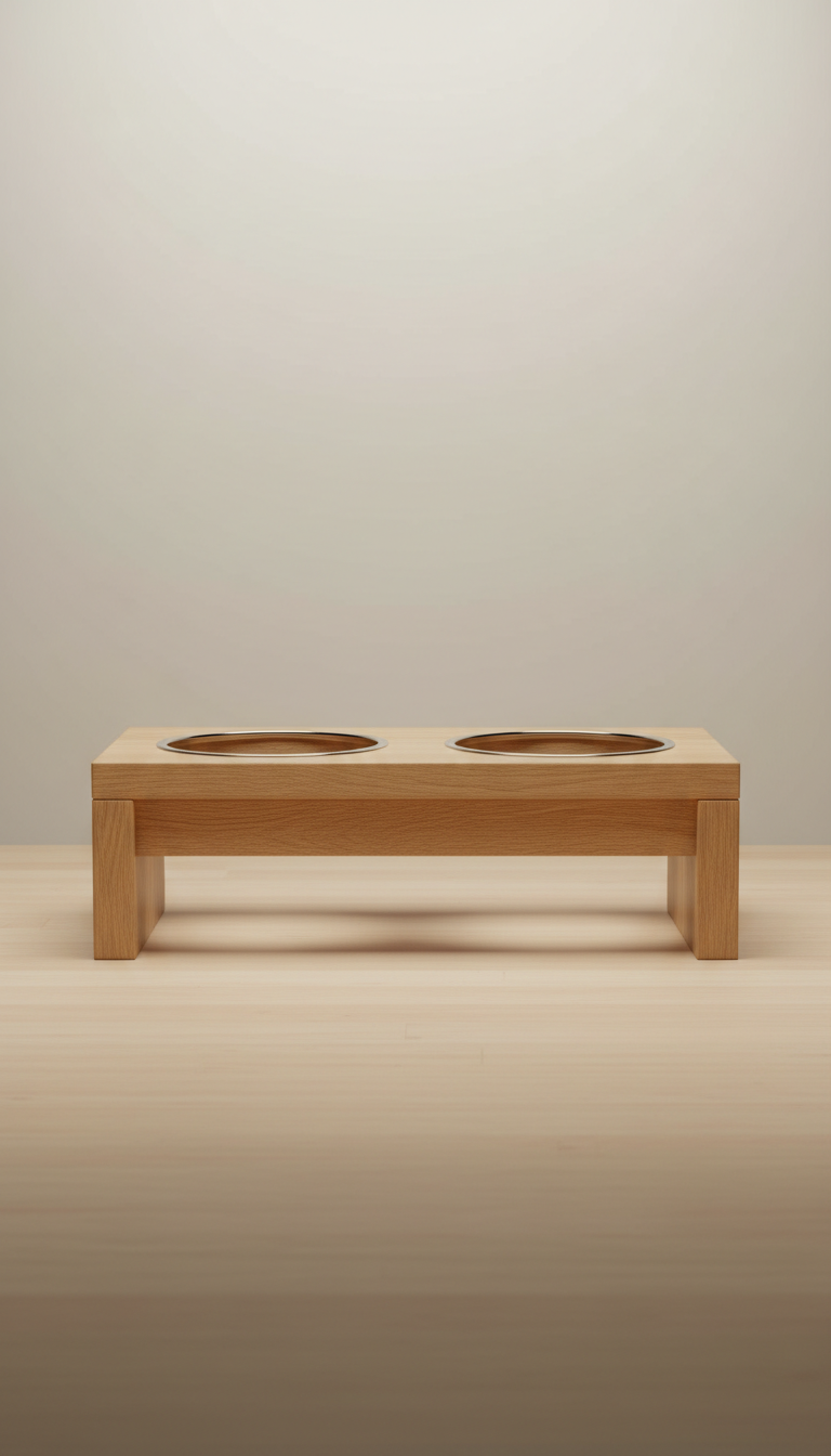 Solid oak raised feeder