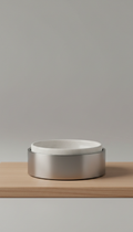 Brushed steel ceramic water bowl