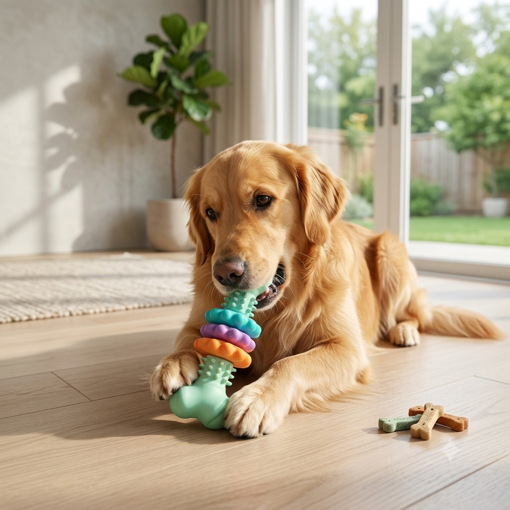 Dog Dental Chew Toy – Silicone Teeth Cleaning Bone for Dogs