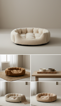 Plush pet bed in earth tones